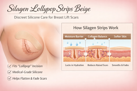 Silagen Lollypop Strips Beige: Discreet Silicone Care for Breast Lift Scars