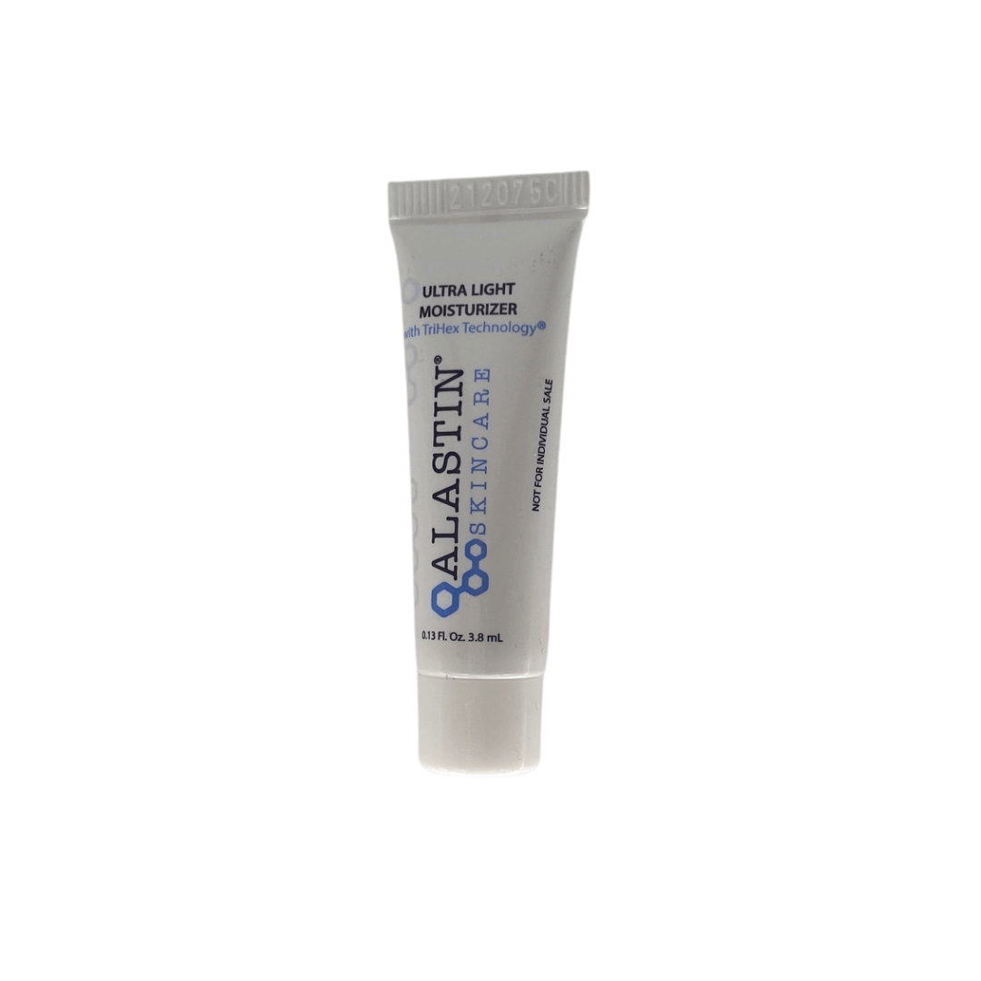 ALASTIN Ultra Light Moisturizer sample with TriHex Technology to hydrate skin with a lightweight, non-greasy feel.