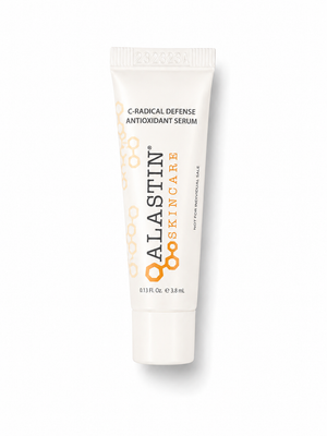Alastin skincare serum tube on a white background