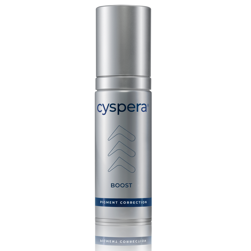 Cyspera skincare product bottle on a white background
