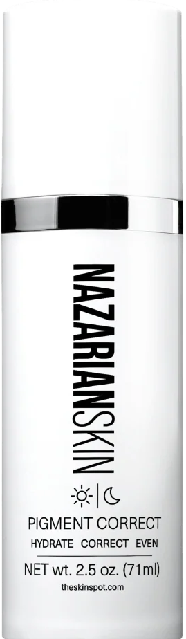 Skincare bottle labeled 'Nazarian Skin' on a white background
