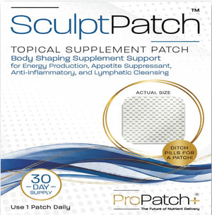 SculptPatch topical supplement patch packaging on a white background