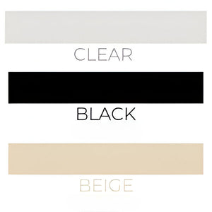 Silagen silicone scar strips available in clear, black, and beige color options for scar treatment.