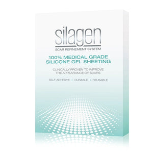 Silagen scar refinement system packaging on a white background