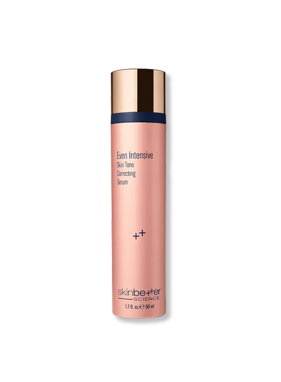 SkinBetter Even Intensive Skin Tone Correcting Serum with smooth cream texture and new product packaging