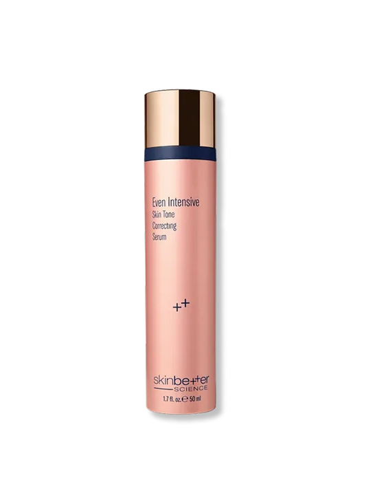 SkinBetter Even Intensive Skin Tone Correcting Serum with smooth cream texture and new product packaging