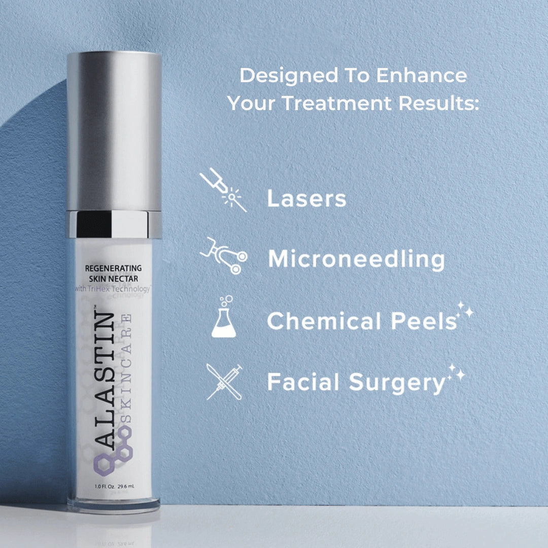 Alastin Skin Nectar post procedure serum for lasers microneedling chemical peels and facial surgery to enhance results