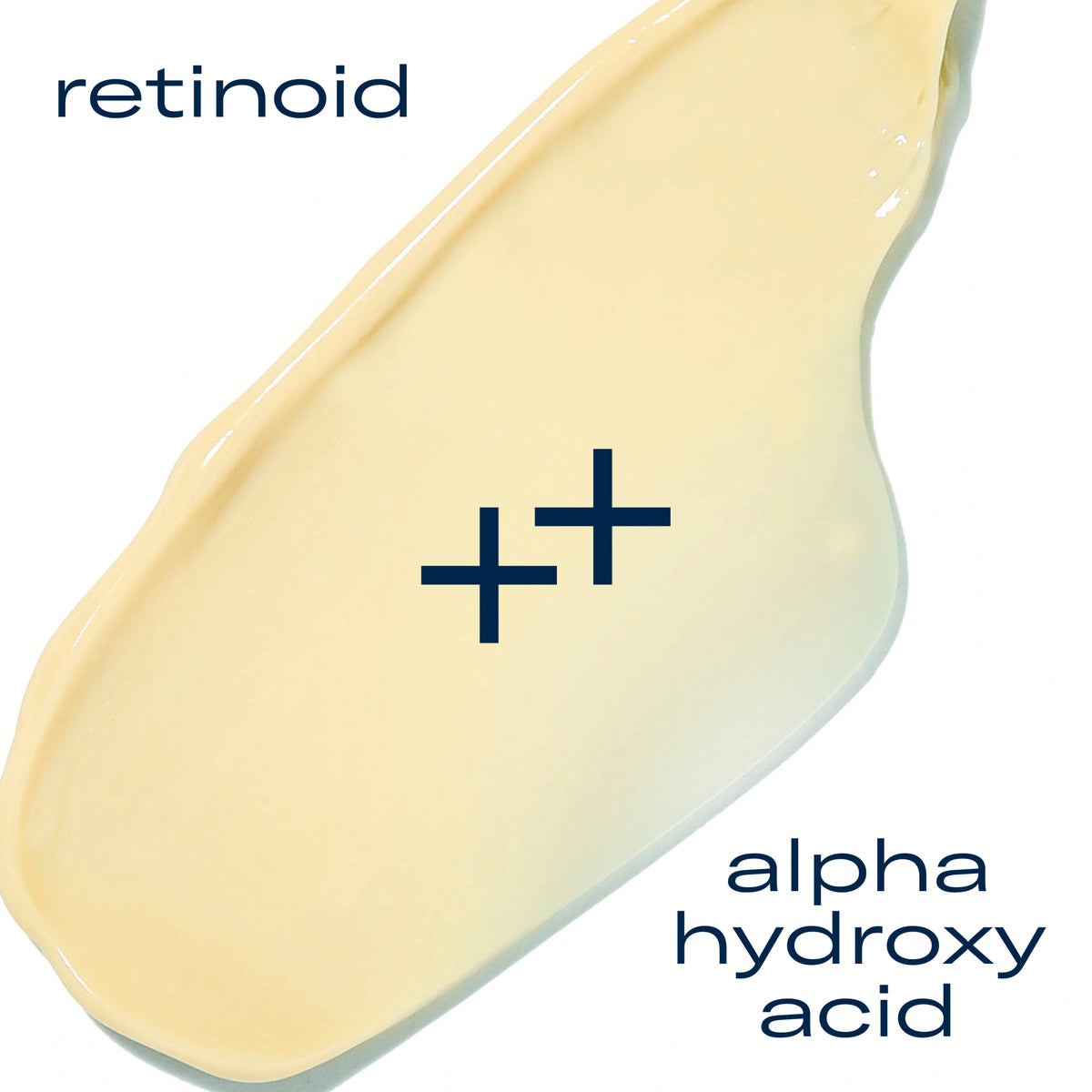 AlphaRet retinoid and alpha hydroxy acid cream texture showing retinol exfoliating formula for smoother skin