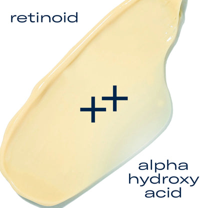 AlphaRet retinoid and alpha hydroxy acid cream texture showing retinol exfoliating formula for smoother skin