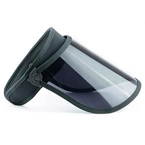 Bluestone Sunshields Full Lux Black — full-face UPF 50+ sun visor for post procedure recovery and everyday UV protection