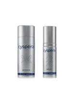 Cyspera Original Boost Bundle shows Intensive and Boost pigment correction bottles for dark spots and uneven skin tone care.