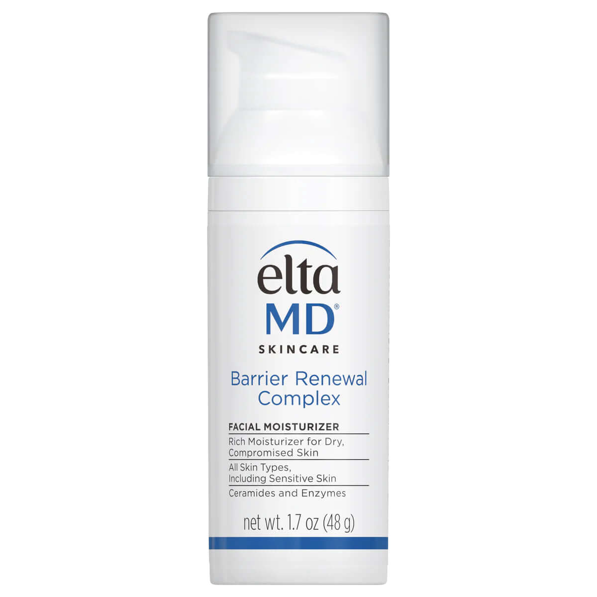 EltaMD Barrier Renewal Complex pump bottle — ceramide moisturizer that repairs dry compromised skin and restores skin barrier
