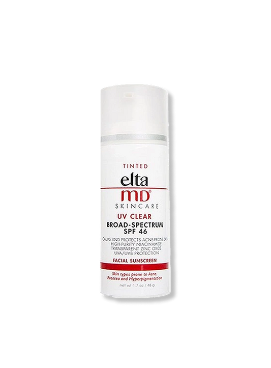 EltaMD UV Clear Tinted SPF 46 broad-spectrum facial sunscreen bottle