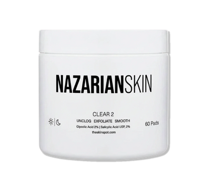 NazarianSkin Clear 2 Glycolic & Salicylic Exfoliating Pads