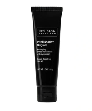 Revision Skincare Intellishade Original SPF 45 tinted moisturizer tube with broad spectrum sunscreen protection