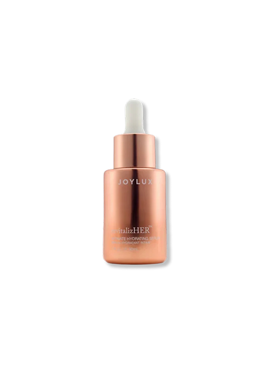 Joylux revitalizeHER intimate hydrating serum dropper bottle for vulva dryness and feminine moisture with hyaluronic acid HA