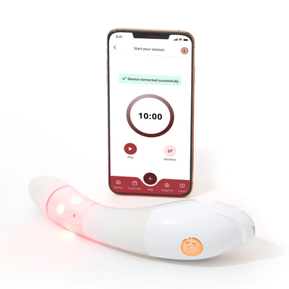 Joylux vFit Gold PLUS Bluetooth device with Joylux app — track intimate wellness progress and guided routines from your phone