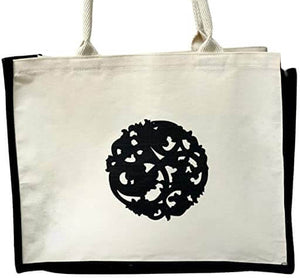 Nazarian Swag cream lined tote bag with black logo detail and structured black trim for daily use.