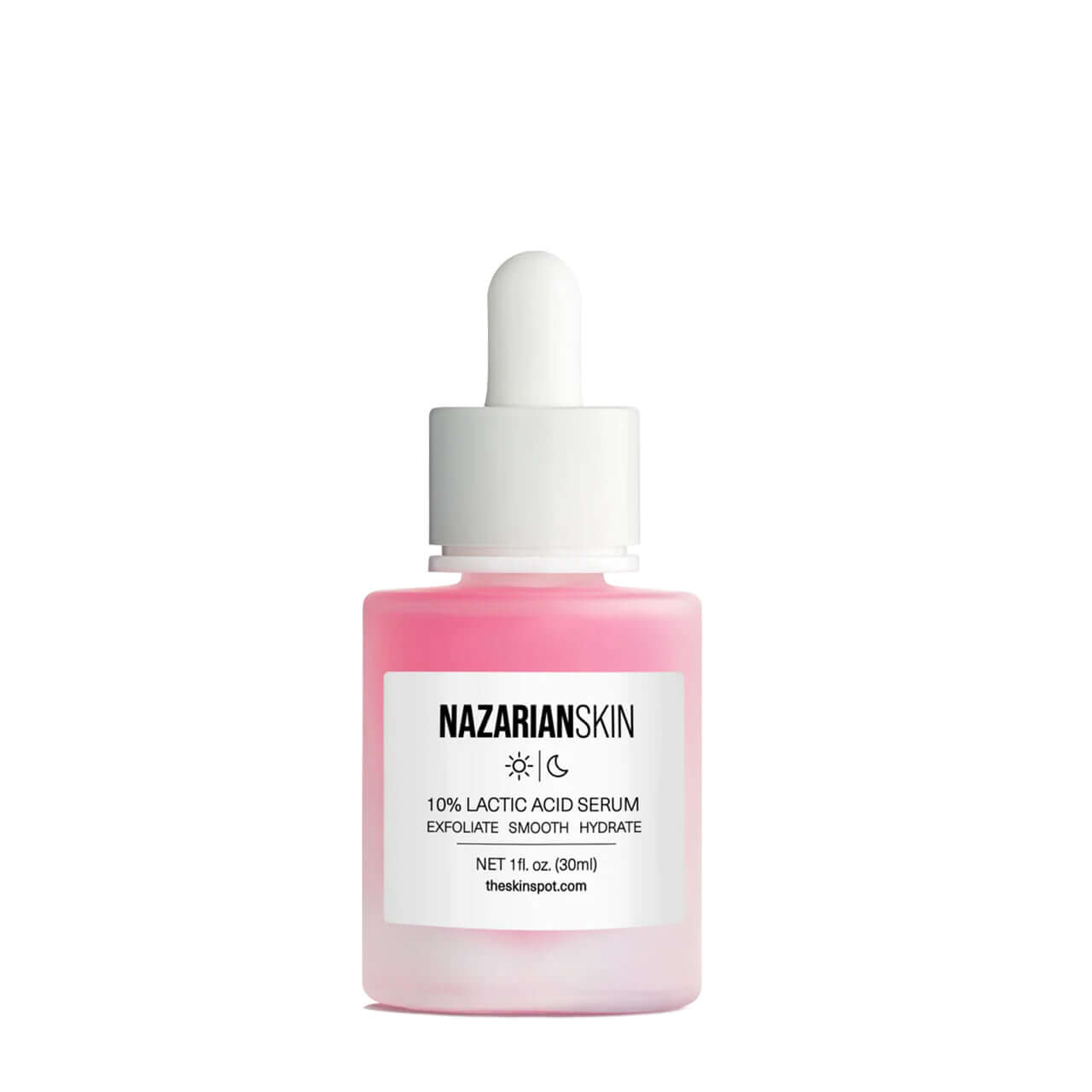 NazarianSkin 10% lactic acid exfoliating AHA serum with hyaluronic acid to smooth texture brighten skin tone and hydrate face