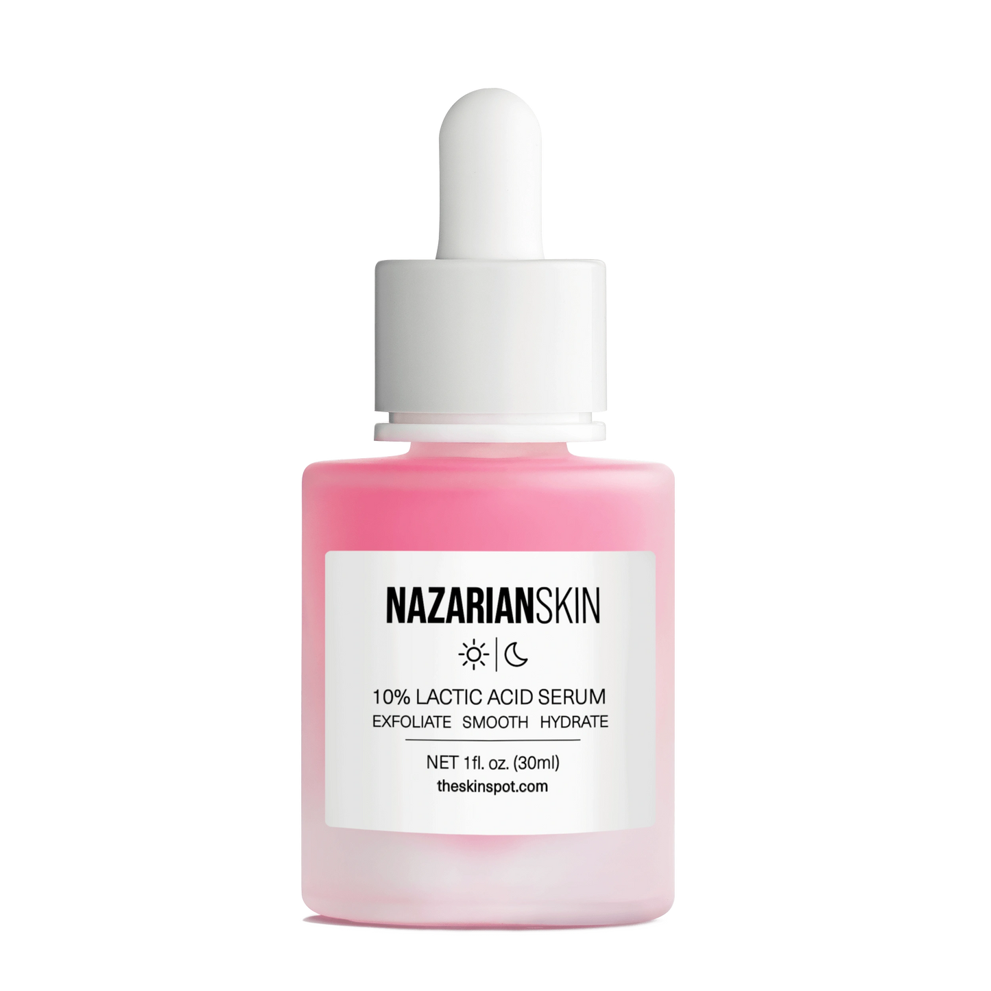 NazarianSkin 10 lactic acid exfoliating AHA serum that smooths texture brightens tone and hydrates skin