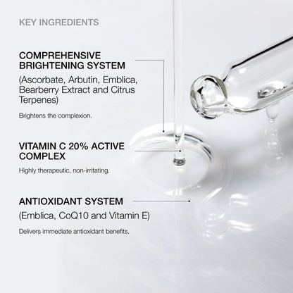 NazarianSkin Brighten Vitamin C Serum with Tetrahexyldecyl Ascorbate, Arbutin, and Co-Q10 for brightening and anti-aging