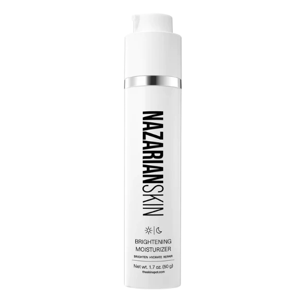 NazarianSkin Brightening Niacinamide Moisturizer with Hyaluronic Acid and Ceramides for hydration and improved skin texture.