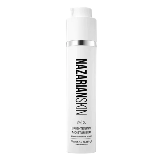 NazarianSkin Brightening Niacinamide Moisturizer with Hyaluronic Acid and Ceramides for hydration and improved skin texture.