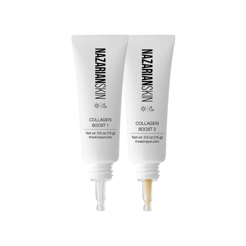 NazarianSkin collagen boost duo treatment peptides support collagen production improve firmness and smooth fine lines