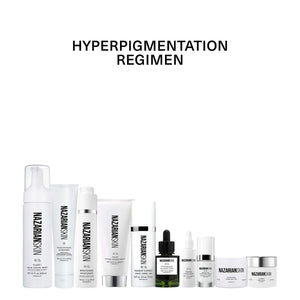 Hyperpigmentation regimen skincare kit with vitamin C niacinamide and tranexamic acid to reduce dark spots and brighten