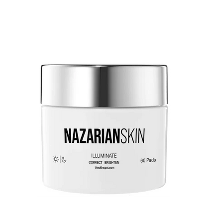 NazarianSkin Illuminate Brightening Pads with Kojic Acid, Green Tea and Vitamin C for even skin tone and discoloration