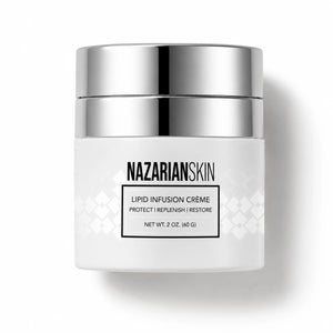 NazarianSkin Lipid Infusion Crème jar for dry skin barrier care, replenishing moisture, and restorative face hydration