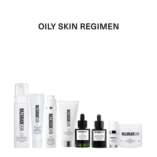 NazarianSkin oily skin regimen kit with salicylic acid retinol niacinamide controls oil unclogs pores and improves skin
