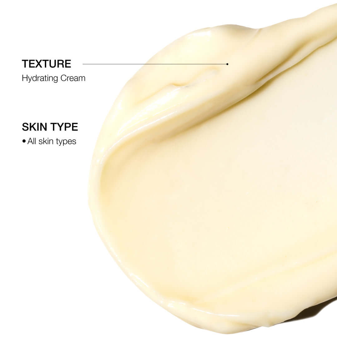 Hydrating texture of NazarianSkin firming neck cream designed to smooth fine lines and improve neck skin firmness