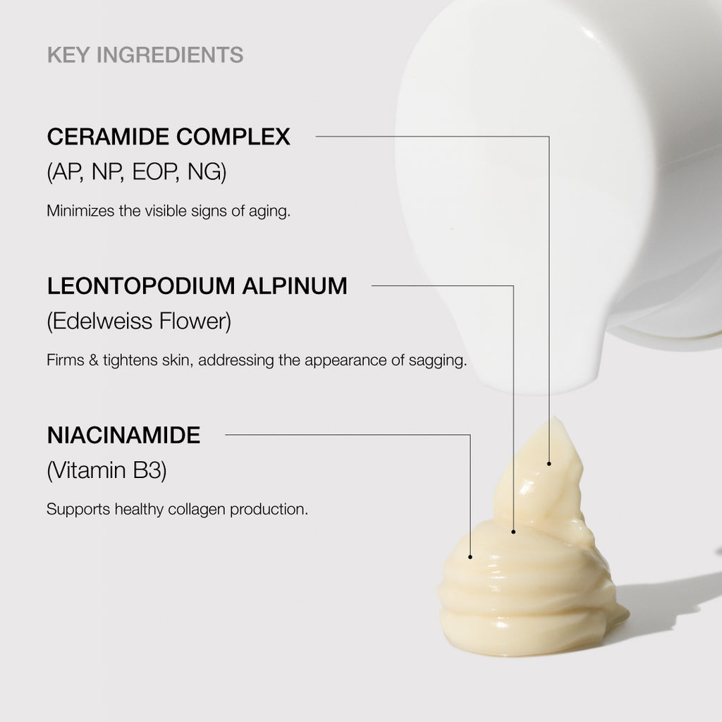 NazarianSkin Peptide Rich Neck Cream with ceramides, peptides, niacinamide, and antioxidants for firmer, smoother skin.