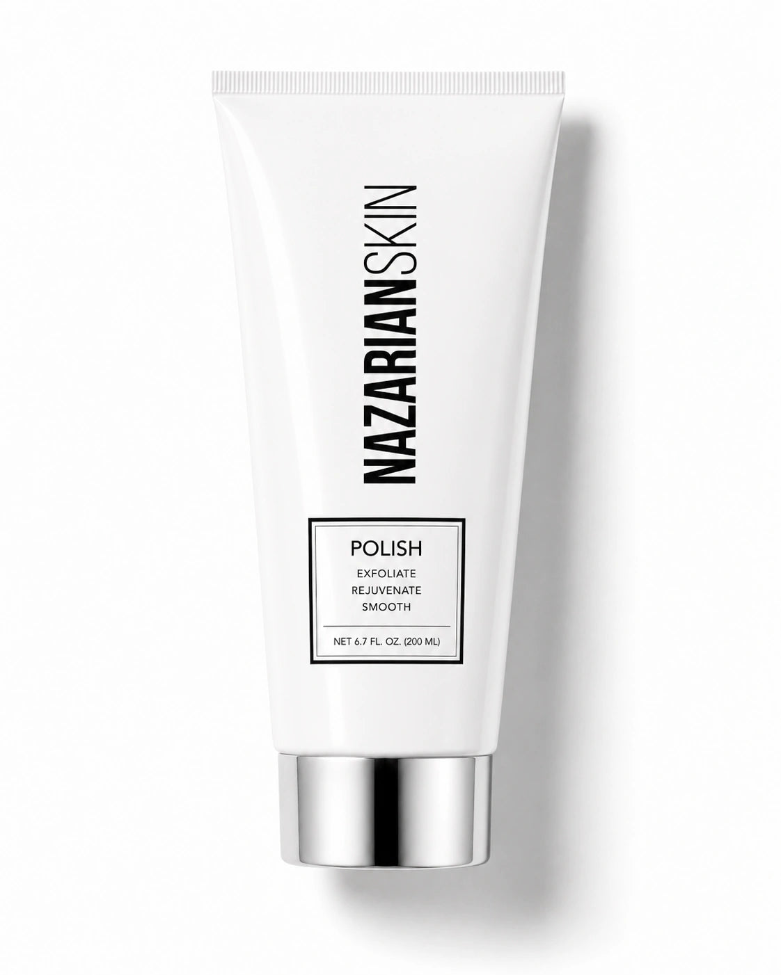 NazarianSkin Polish exfoliating treatment tube for smoother body skin texture, renewal, and refined uneven-looking areas