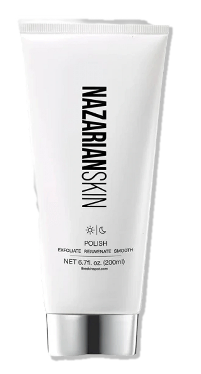 NazarianSkin Polish exfoliating face scrub to smooth skin texture, refresh dull skin, and support a brighter glow.