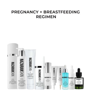 NazarianSkin pregnancy breastfeeding skincare regimen bundle with cleanser serum moisturizer sunscreen safe routine.