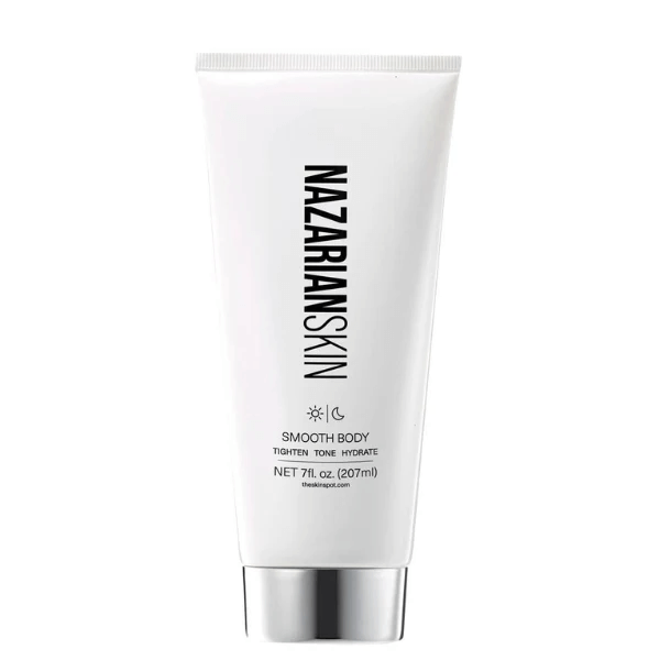 NazarianSkin smooth body lotion with glycolic acid helps hydrate rough skin improve texture and firm body for smoother skin daily