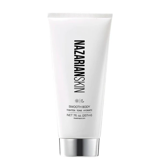 NazarianSkin Smooth Body Toning Firming Antiox Lotion with retinol, green tea, and caffeine to reduce cellulite and firm skin.