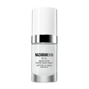 NazarianSkin Smooth Eye Firm & Brighten Peptide Cream with Retinol, Niacinamide, and Hyaluronic Acid for dark circles and aging.