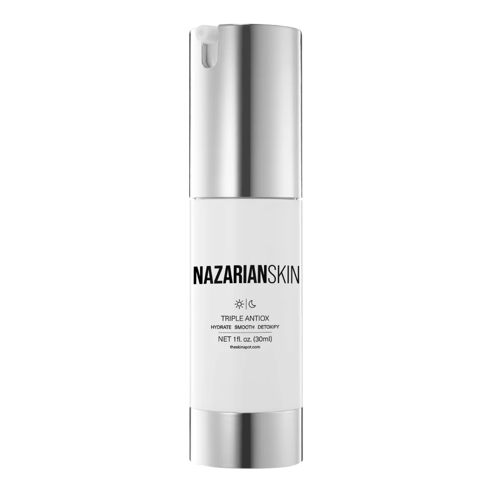 NazarianSkin Triple AntiOx Resveratrol Hydrating Cream with Green Tea, Resveratrol, and Caffeine to reduce redness and protect skin.