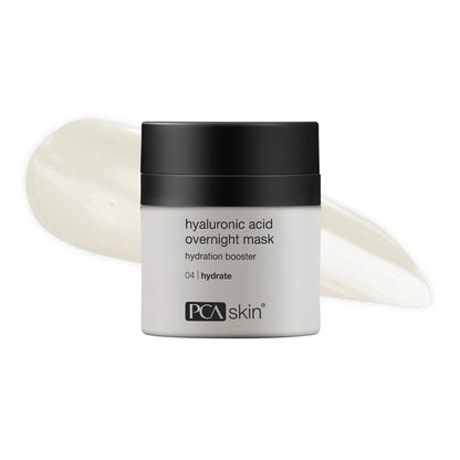 PCA Hyaluronic Acid Overnight Mask deeply hydrates and rejuvenates skin overnight for a radiant, luminous morning glow.