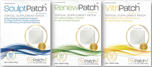 ProPatch Vitamin Trinity Pack 90 day bundle showing SculptPatch RenewPatch and VitriPatch for complete wellness support