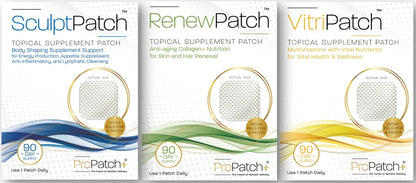 ProPatch Vitamin Trinity Pack 90 day bundle showing SculptPatch RenewPatch and VitriPatch for complete wellness support