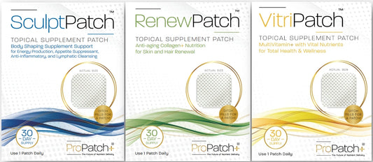 ProPatch Vitamin Trinity Pack showing SculptPatch RenewPatch and VitriPatch in a complete three patch wellness bundle