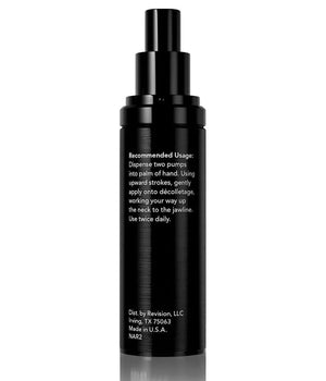 Back label of Revision Skincare Nectifirm Advanced 1.7oz pump bottle showing recommended usage directions