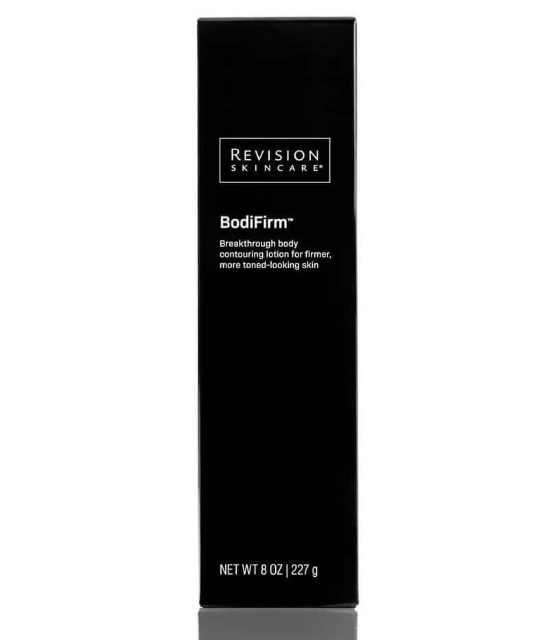 Revision Skincare BodiFirm 8 oz body contouring lotion box packaging for firming and smoothing skin on body areas