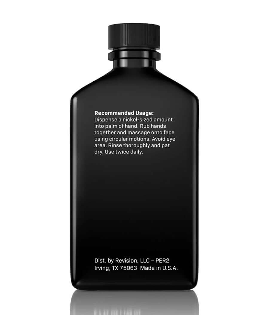 Revision Skincare Papaya Enzyme Cleanser 198ml bottle showing recommended usage directions for daily facial exfoliation