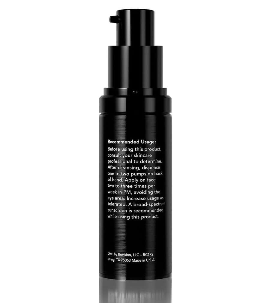 Retinol Complete 1.0 usage apply one to two pumps at night two to three times weekly avoid eye area and use sunscreen