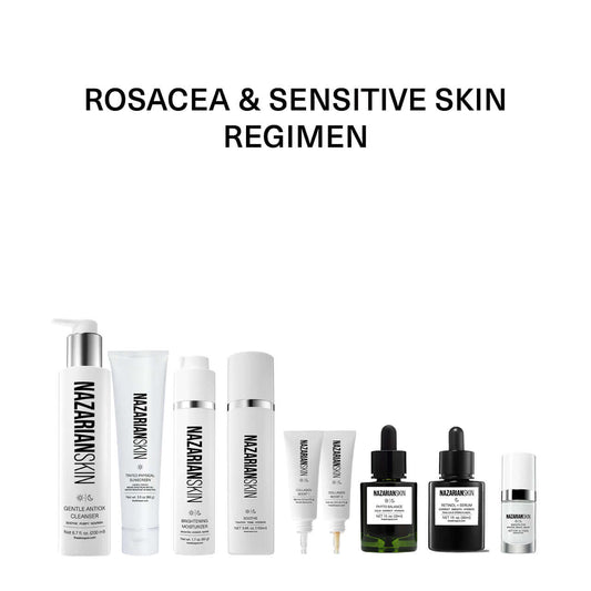 NazarianSkin rosacea sensitive skin regimen designed to soothe calm redness support barrier and improve skin comfort